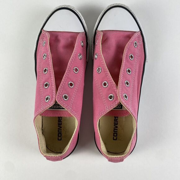 Converse All Star Canvas Sneakers Pink No Laces Youth Size 3 Pre-Owned - Picture 5 of 11